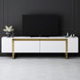 Hanah Home Mueble para TV Blanco y Dorado